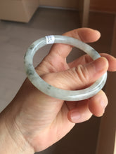 Load image into Gallery viewer, 58.5mm certified 100% natural Type A white dark green ink painting (水墨) round cut jadeite jade bangle PC160-3157