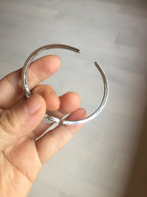 Load image into Gallery viewer, Size 52-58mm 100% natural type A light purple white jadeite jade cabochon beads open Cuff bracelet PB220