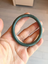 Load image into Gallery viewer, 55.4mm Certified Type A 100% Natural dark green blue gray black slim round cut Guatemala Jadeite bangle PJ14-4298