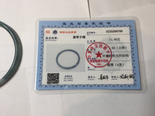Load image into Gallery viewer, 58mm Type A 100% Natural half black half icy dark green/blue/gray Guatemala skinny round cut Jadeite bangle PJ25-9700