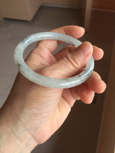 Load image into Gallery viewer, 58.5mm certified 100% natural Type A white dark green ink painting (水墨) round cut jadeite jade bangle PC160-3157