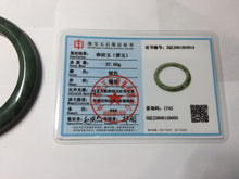 Load image into Gallery viewer, 54.9mm certified 100% Natural dark green/black nephrite (碧玉) bangle HT168-9-3914