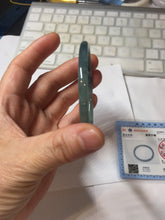 Load image into Gallery viewer, 58mm Type A 100% Natural half black half icy dark green/blue/gray Guatemala skinny round cut Jadeite bangle PJ25-9700