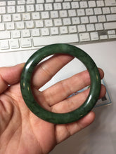 Load image into Gallery viewer, 54.9mm certified 100% Natural dark green/black nephrite (碧玉) bangle HT168-9-3914