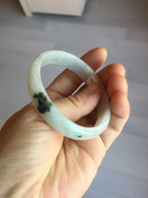 Load image into Gallery viewer, 49mm certified 100% natural Type A icy watery light green/white/purple oval jadeite jade bangle BN40-2854