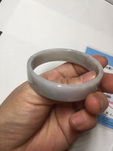 Load image into Gallery viewer, 51mm Certified Type A 100% Natural light purple/white square Jadeite Jade bangle BN95-2713