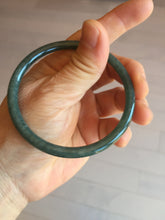 Load image into Gallery viewer, 58.2mm Certified Type A 100% Natural dark green blue gray black slim round cut Guatemala Jadeite bangle PC201-4313