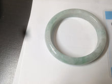 Load image into Gallery viewer, 57.5mm certified 100% natural type A light green/white jadeite jade bangle Q122-0037