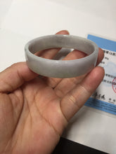 Load image into Gallery viewer, 51mm Certified Type A 100% Natural light purple/white square Jadeite Jade bangle BN95-2713
