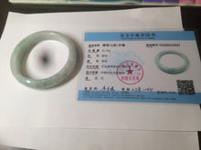 Load image into Gallery viewer, 57.5mm certified 100% natural type A light green/white jadeite jade bangle Q122-0037