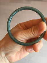 Load image into Gallery viewer, 58.2mm Certified Type A 100% Natural dark green blue gray black slim round cut Guatemala Jadeite bangle PC201-4313