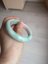 Load image into Gallery viewer, 57mm certified 100% natural type A sunny green/white jadeite jade bangle BN100-7706