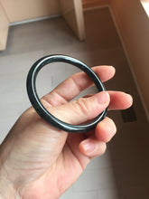 Load image into Gallery viewer, 57mm Type A 100% Natural icy black(冰乌鸡) blue gray Guatemala Slim Round Cut Jadeite Bangle PJ149-1379