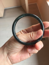 Load image into Gallery viewer, 57mm Type A 100% Natural icy black(冰乌鸡) blue gray Guatemala Slim Round Cut Jadeite Bangle PJ149-1379