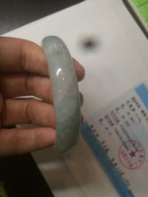 Load image into Gallery viewer, 57.5mm certified 100% natural type A light green/white jadeite jade bangle Q122-0037