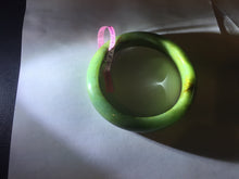 Load image into Gallery viewer, 56mm Certified Type A 100% Natural Pine Green subtle mottling russet accent Jadeite bangle KS40-1642