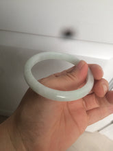 Load image into Gallery viewer, 56.5mm 100% natural type A light green/white jadeite jade bangle AE64