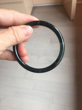 Load image into Gallery viewer, 57mm Type A 100% Natural icy black(冰乌鸡) blue gray Guatemala Slim Round Cut Jadeite Bangle PJ149-1379