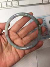 Load image into Gallery viewer, 65.2mm Certified type A 100% Natural light Green purple red (FU LU SHOU)white round cut Jadeite bangle PB307-0167