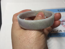 Load image into Gallery viewer, 51mm Certified Type A 100% Natural light purple/white square Jadeite Jade bangle BN96-2709