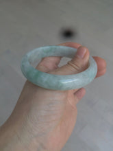 Load image into Gallery viewer, 57.5mm certified 100% natural type A light green/white jadeite jade bangle Q122-0037