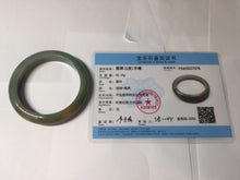 Load image into Gallery viewer, 55.4mm certified 100% natural Type A dark green yellow gray black jadeite jade bangle AA72-7576