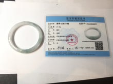 Load image into Gallery viewer, 52.5mm certified natural 100% natural Type A light green/white slim jadeite jade bangle BS91-6677