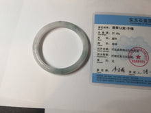 Load image into Gallery viewer, 52.5mm certified natural 100% natural Type A light green/white slim jadeite jade bangle BS91-6677