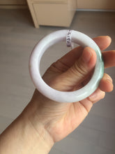Load image into Gallery viewer, 54mm Certified 100% natural Type A olive green/white/purple jadeite jade bangle AX96-5190