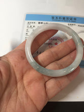 Load image into Gallery viewer, 52.5mm certified natural 100% natural Type A light green/white slim jadeite jade bangle BS91-6677