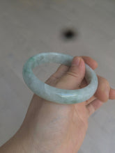 Load image into Gallery viewer, 57.5mm certified 100% natural type A light green/white jadeite jade bangle Q122-0037
