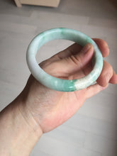 Load image into Gallery viewer, 57mm certified 100% natural type A sunny green/white jadeite jade bangle BN100-7706