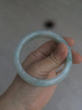 Load image into Gallery viewer, 57.5mm certified 100% natural type A light green/white jadeite jade bangle Q122-0037