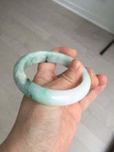 Load image into Gallery viewer, 56.7mm certified 100% natural type A sunny green/white jadeite jade bangle BK71-5217