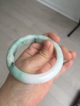 Load image into Gallery viewer, 56.7mm certified 100% natural type A sunny green/white jadeite jade bangle BK71-5217