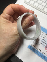 Load image into Gallery viewer, 51mm Certified Type A 100% Natural light purple/white square Jadeite Jade bangle BN96-2709