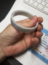 Load image into Gallery viewer, 51mm Certified Type A 100% Natural light purple/white square Jadeite Jade bangle BN96-2709