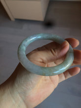 Load image into Gallery viewer, 54.7mm certified 100% natural type A light green/purple/yellow (FU LU SHOU) chubby round cut jadeite jade bangle BG70-2939