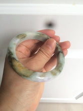 Load image into Gallery viewer, 55.3mm certified Type A 100% Natural dark green/purple/yellow Jadeite Jade bangle AZ41-4099