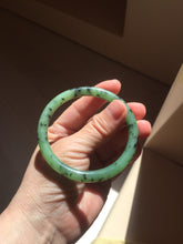 Load image into Gallery viewer, 55mm Certified 100% Natural Fresh Young Green/Dark Green/Black Green Ink Painting (绿水墨) Round Cut Nephrite (Wulanhai 乌兰海碧玉) Bangle HN166-7328