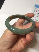 Load image into Gallery viewer, 55.4mm certified 100% natural Type A dark green yellow gray black jadeite jade bangle AA72-7576