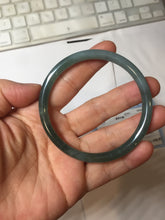 Load image into Gallery viewer, 57.5mm Type A 100% Natural dark green/blue/gray Guatemala slim round cut Jadeite bangle PJ27-4304