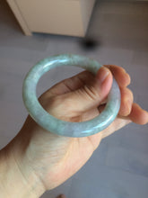 Load image into Gallery viewer, 54.7mm certified 100% natural type A light green/purple/yellow (FU LU SHOU) chubby round cut jadeite jade bangle BG70-2939