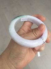 Load image into Gallery viewer, 54mm Certified 100% natural Type A olive green/white/purple jadeite jade bangle AX96-5190