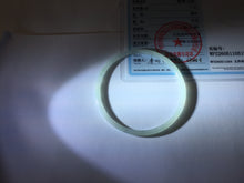 Load image into Gallery viewer, 59mm certifide Type A 100% Natural light green white skinny round cut Jadeite Jade bangle AZ178-0515