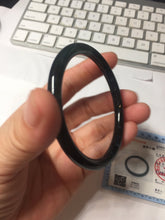 Load image into Gallery viewer, 57mm Type A 100% Natural icy black(冰乌鸡) blue gray Guatemala Slim Round Cut Jadeite Bangle PJ149-1379