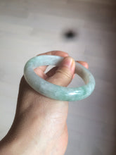 Load image into Gallery viewer, 57.5mm certified 100% natural type A light green/white jadeite jade bangle Q122-0037