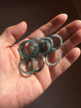 Load image into Gallery viewer, 16.7mm Size 6 1/4 100% natural type A dark green blue black gray Guatemala jadeite band ring group PE15