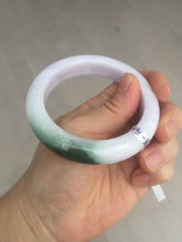 Load image into Gallery viewer, 54mm Certified 100% natural Type A olive green/white/purple/brown(FU LU SHOU) chubby jadeite jade bangle AX96-(5190)