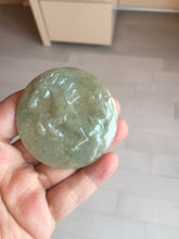Load image into Gallery viewer, 100% Natural type A light green yellow jadeite Jade horse pendant worry stone AA93